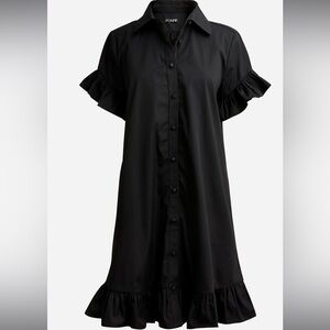 J.Crew ruffle hem shirtdress in cotton poplin